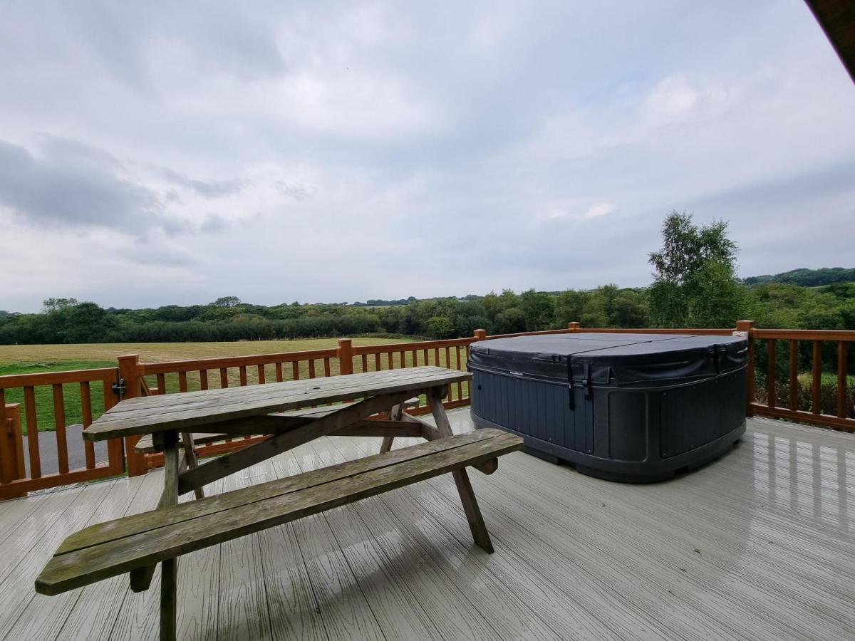 Beautiful Willow Lodge 67-4-6 Persons-Private Hot Tub-Pet Friendly-Tranquil Holiday Away From It All Yet Not Far To St Austell-The Holiday Home Has Two Bedrooms, Living & Dining Area, Equipped Kitchen -Decking-Al Fresco Dining-Fishing Lakes-Pet FrienGrampound エクステリア 写真